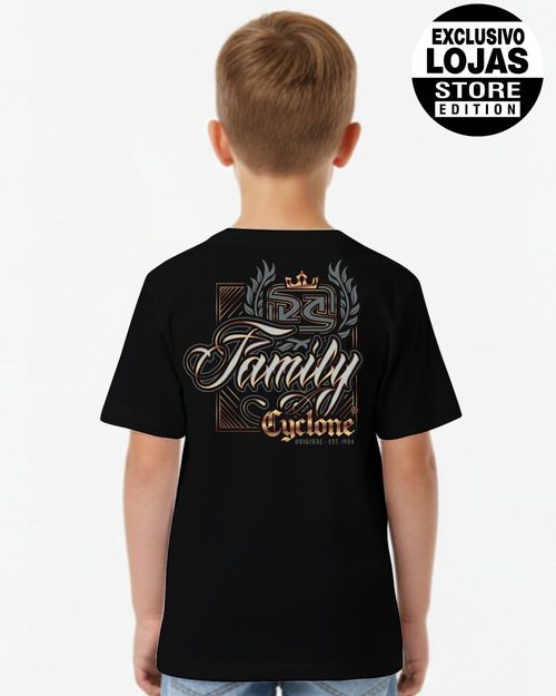 (LANÇAMENTO) Camisa Infantil Cyclone Gothic Letters Metal