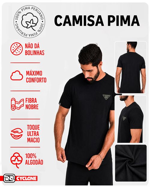 (LANÇAMENTO) Camisa Cyclone Dif Pima Cotton Setas - BRANCO