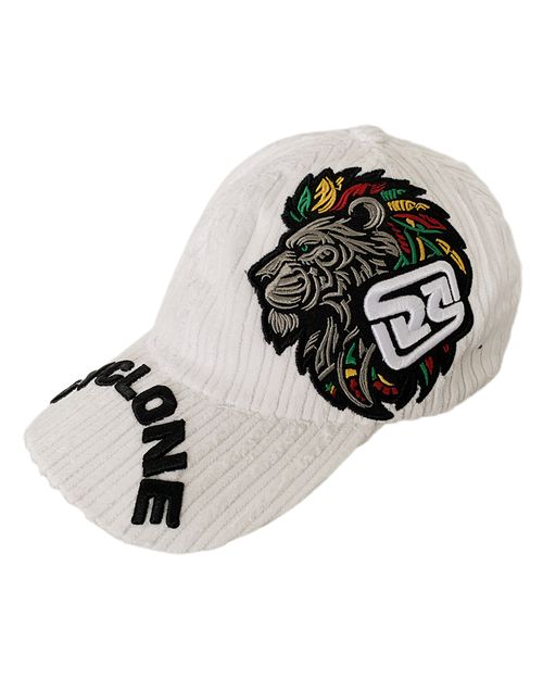 (LANÇAMENTO) Boné Cyclone Veludo Reggae Rasta Lion - BRANCO