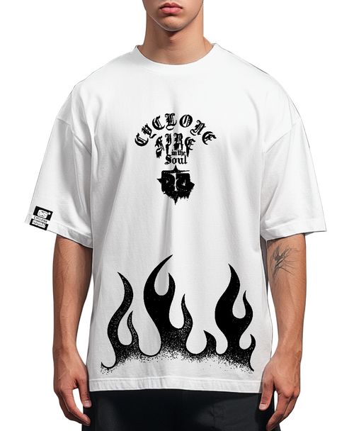 (LANÇAMENTO) Camisa Cyclone Big Oversized Fire - BRANCO