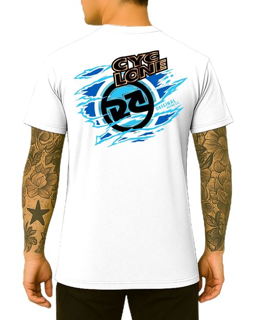 (NOVO) Camisa Cyclone Scratched Logo Metal - BRANCO