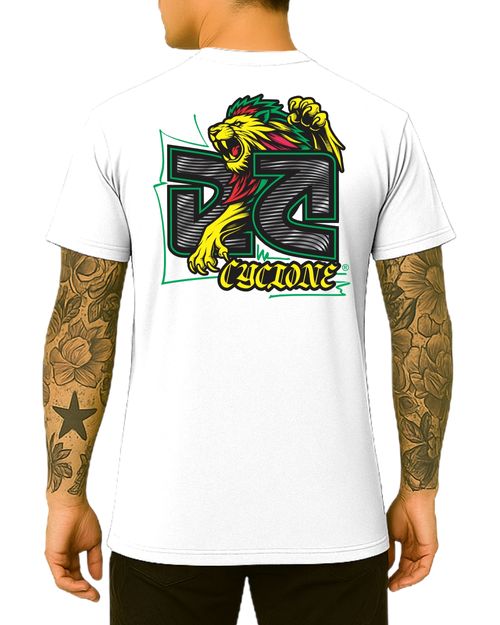 (NOVO) Camisa Cyclone Rastafari Logo Metal - BRANCO