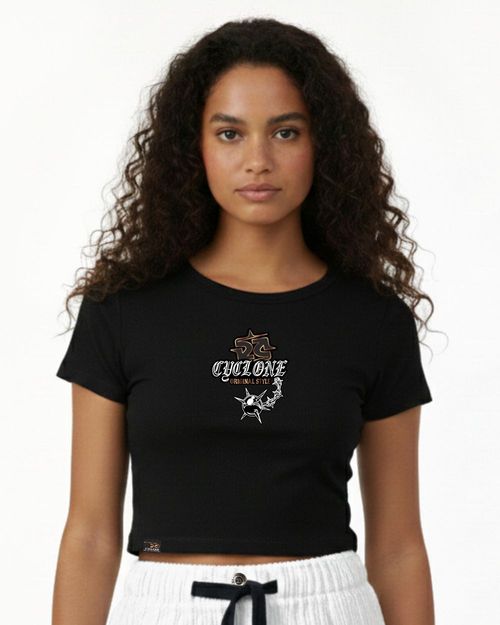 (NOVO) Baby Look Cyclone Cropped Scorpion Metal - PRETO