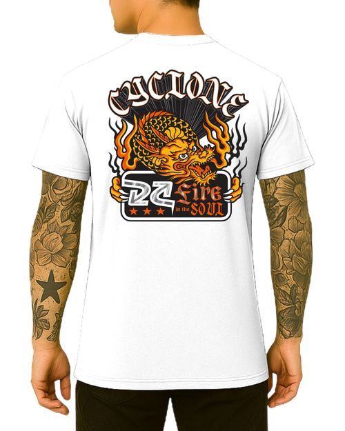 (NOVO) Camisa Cyclone Fire Dragon Metal - BRANCO