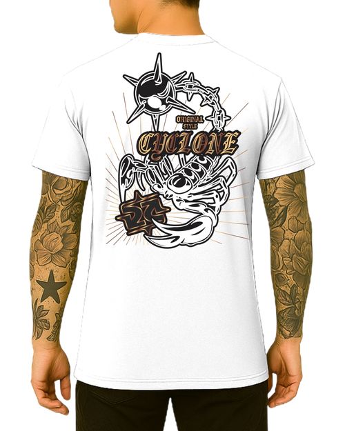 (NOVO) Camisa Cyclone Scorpion Metal - BRANCO