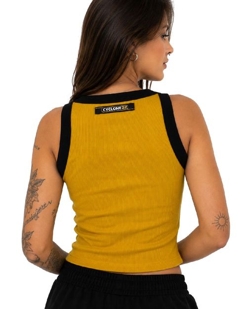 Regata Feminina Cyclone Basic Cropped Heart - MOSTARDA