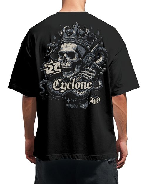 Camisa Cyclone Big Oversized Skull - PRETO