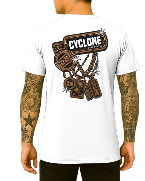 Camisa Cyclone Gold Chains Metal - BRANCO