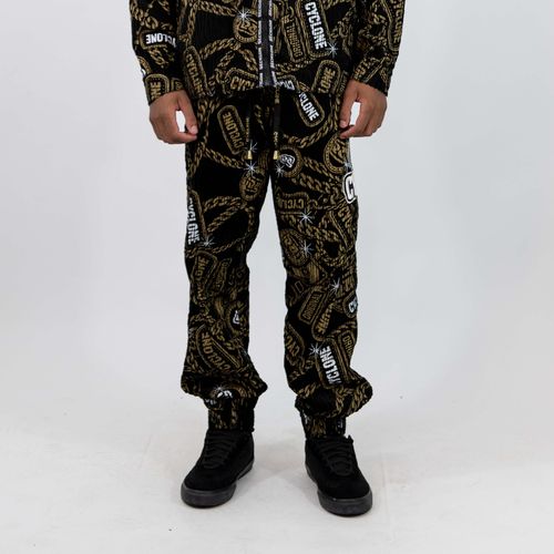Calça Cyclone Veludo Gold Chains