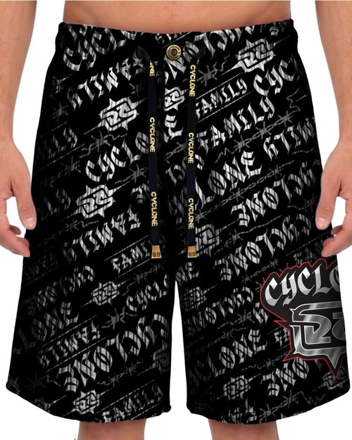 Bermuda Cyclone Veludo Gothic - PRETO