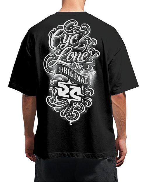 (NOVO) Camisa Cyclone Big Oversized Ornaments - PRETO