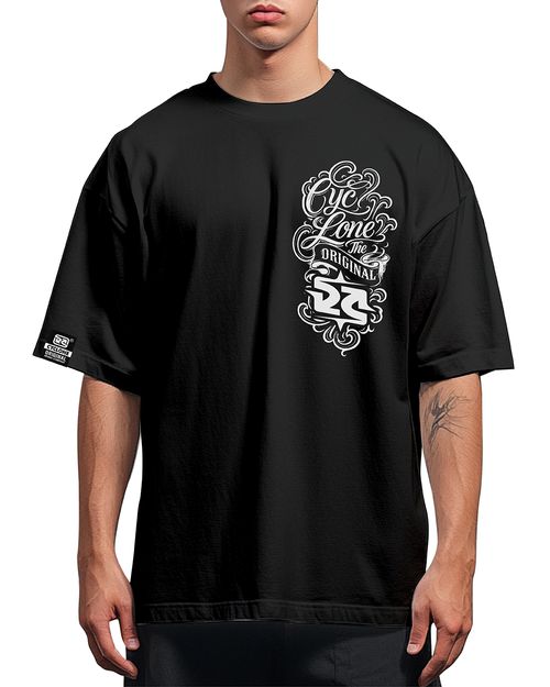 (NOVO) Camisa Cyclone Big Oversized Ornaments - PRETO