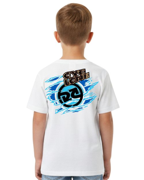 (NOVO) Camisa Infantil Cyclone Scratched Logo Metal - BRANCO