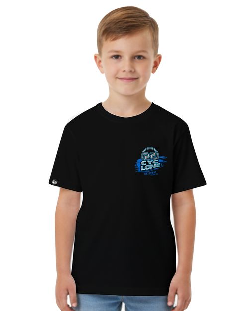 (NOVO) Camisa Infantil Cyclone Scratched Logo Metal - PRETO