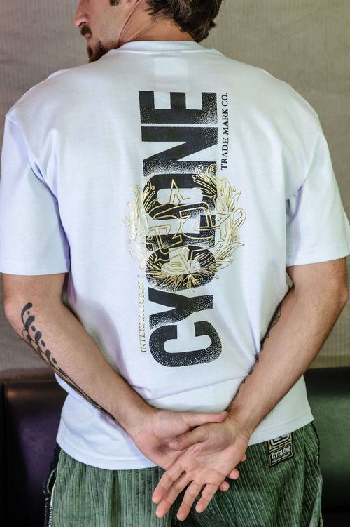 (NOVO) Camisa Cyclone Big Oversized Name Metal - BRANCO