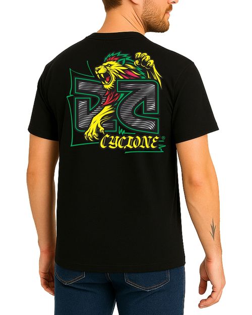 (NOVO) Camisa Cyclone Rastafari Logo Metal - PRETO