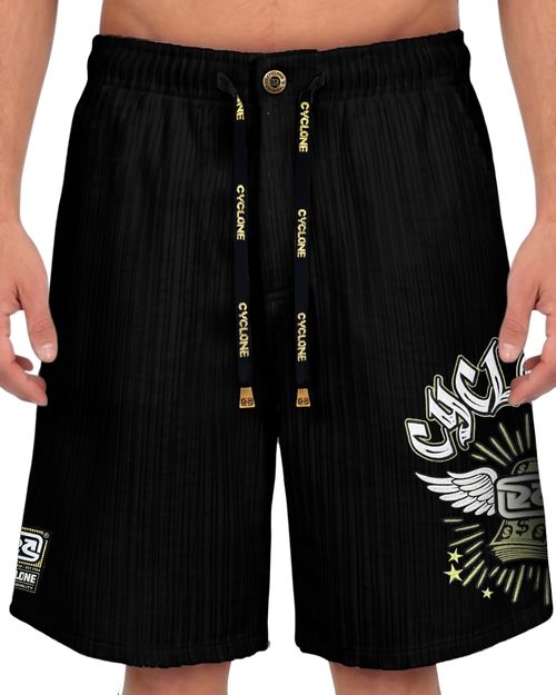 (NOVO) Bermuda Cyclone Veludo Relax Cash - PRETO