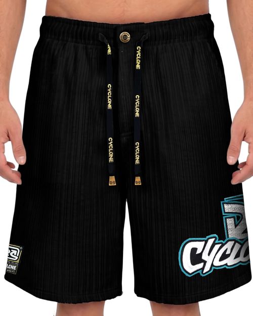 (NOVO) Bermuda Cyclone Veludo Relax Bold - PRETO