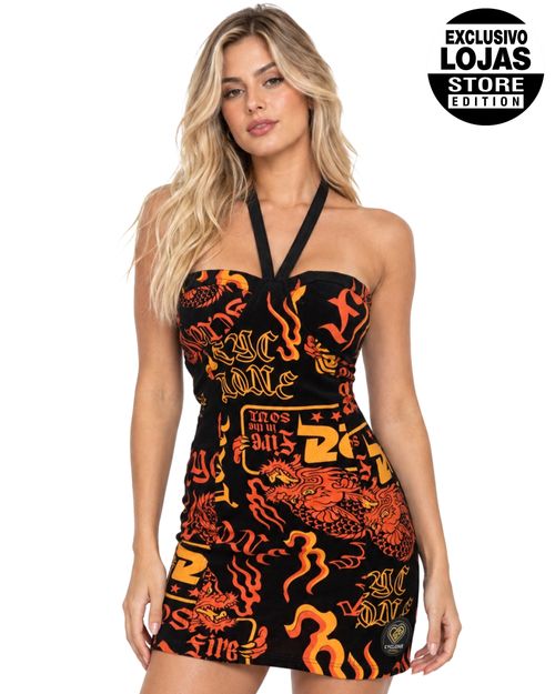(NOVO) Vestido Cyclone Veludo Fire Dragon Style