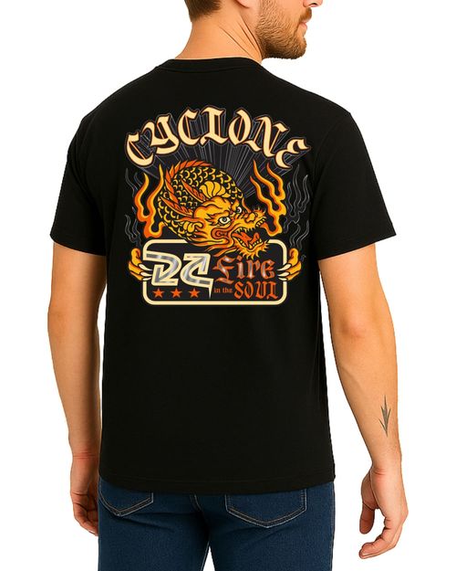 (NOVO) Camisa Cyclone Fire Dragon Metal - PRETO