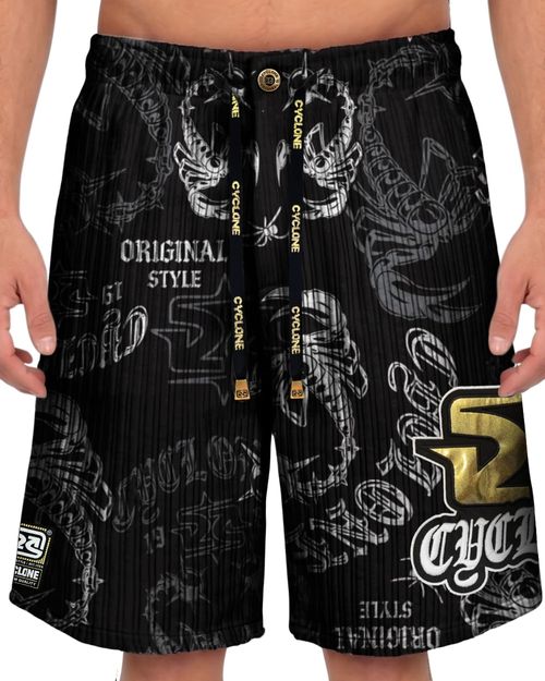 (NOVO) Bermuda Cyclone Veludo Scorpion - PRETO
