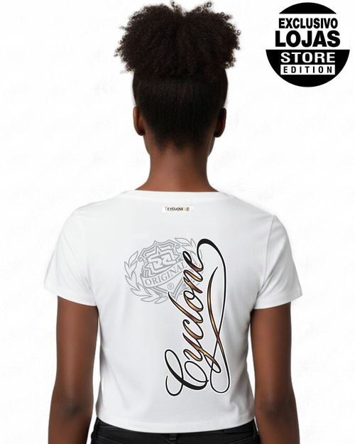 (NOVO) Blusa Feminina Cyclone England Metal - BRANCO