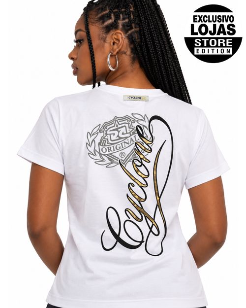 (NOVO) Blusa Feminina Cyclone England Metal - BRANCO