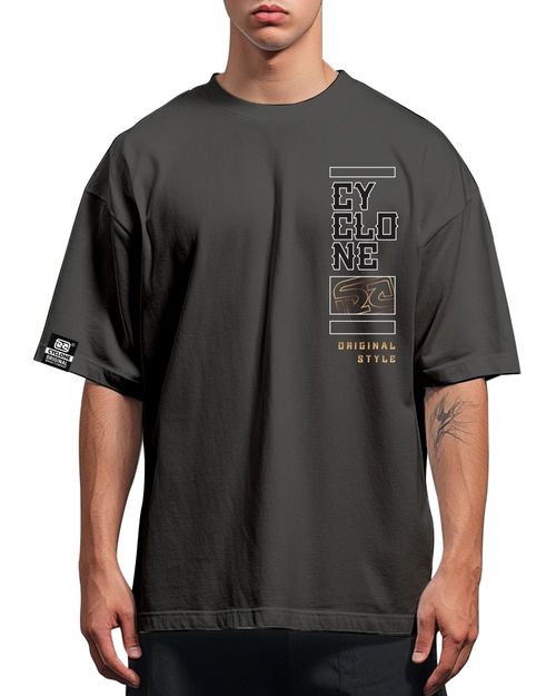 (NOVO) Camisa Cyclone Oversized Tattoo Metal - GRAFITE