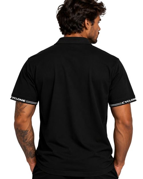 (NOVO) Camisa Cyclone Polo Stretch Surf Club - PRETO