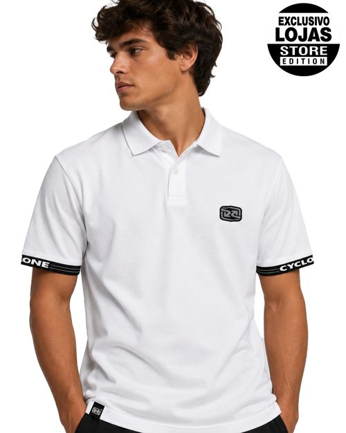 (NOVO) Camisa Cyclone Polo Stretch Surf Club - BRANCO