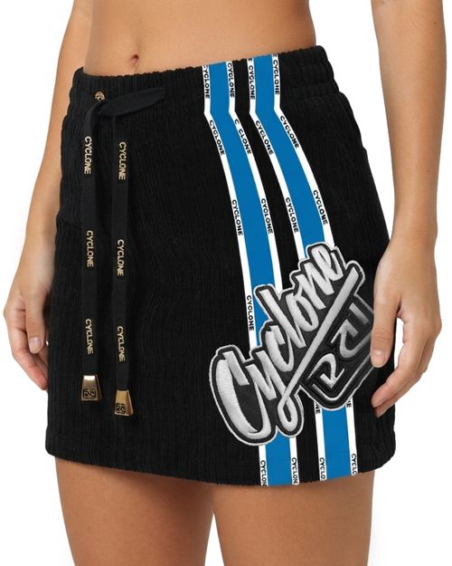 (NOVO) Saia Cyclone Veludo Recorte Barrel Heavy - TURQUESA CLASSIC